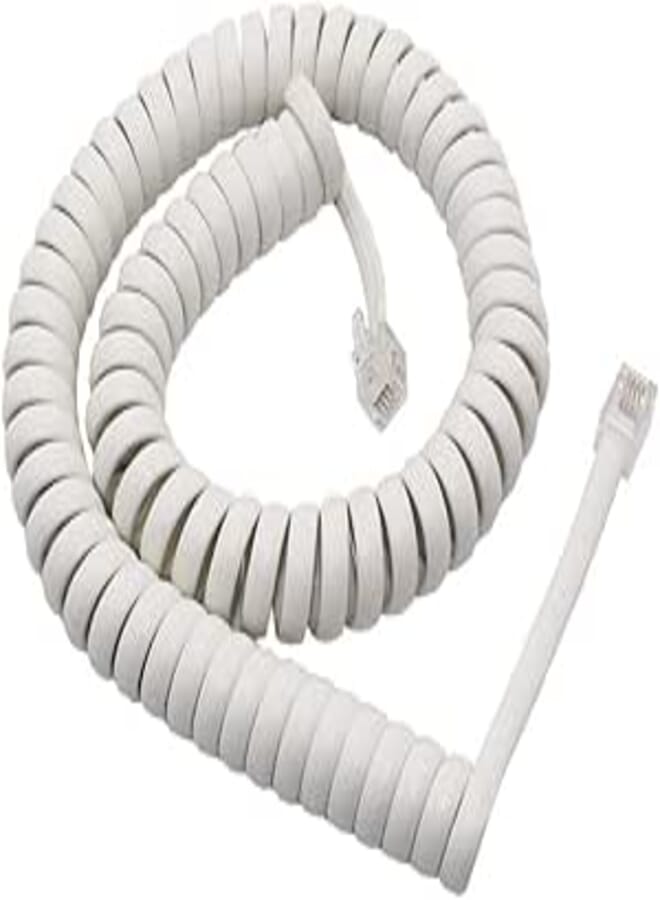 Other Telephone Cord 7FT - White, Male-to-Female, Tangle Free, Compatible with Telephones